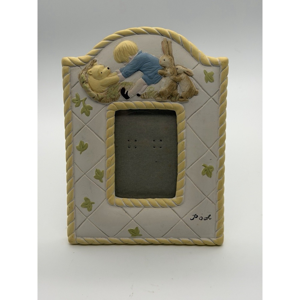 Vtg Disney Charpente Classic Winnie the Pooh Picture Frame Christopher Robin